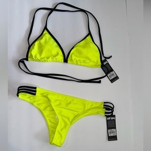 2 Piece Neon Yellow SwimSuit